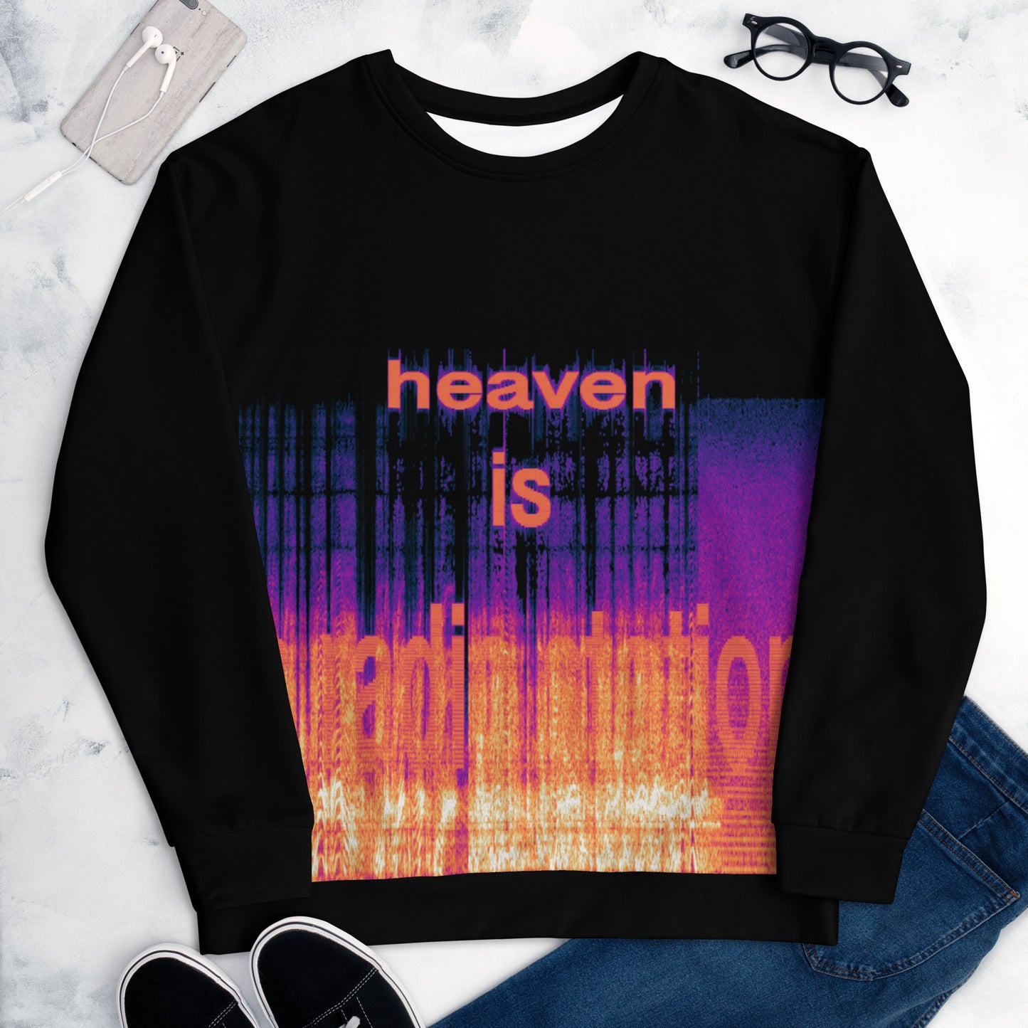 "heaven is a radio station" unisex sweatshirt
