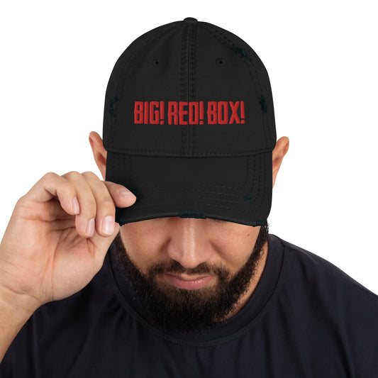 BIG! RED! BOX! distressed dad hat