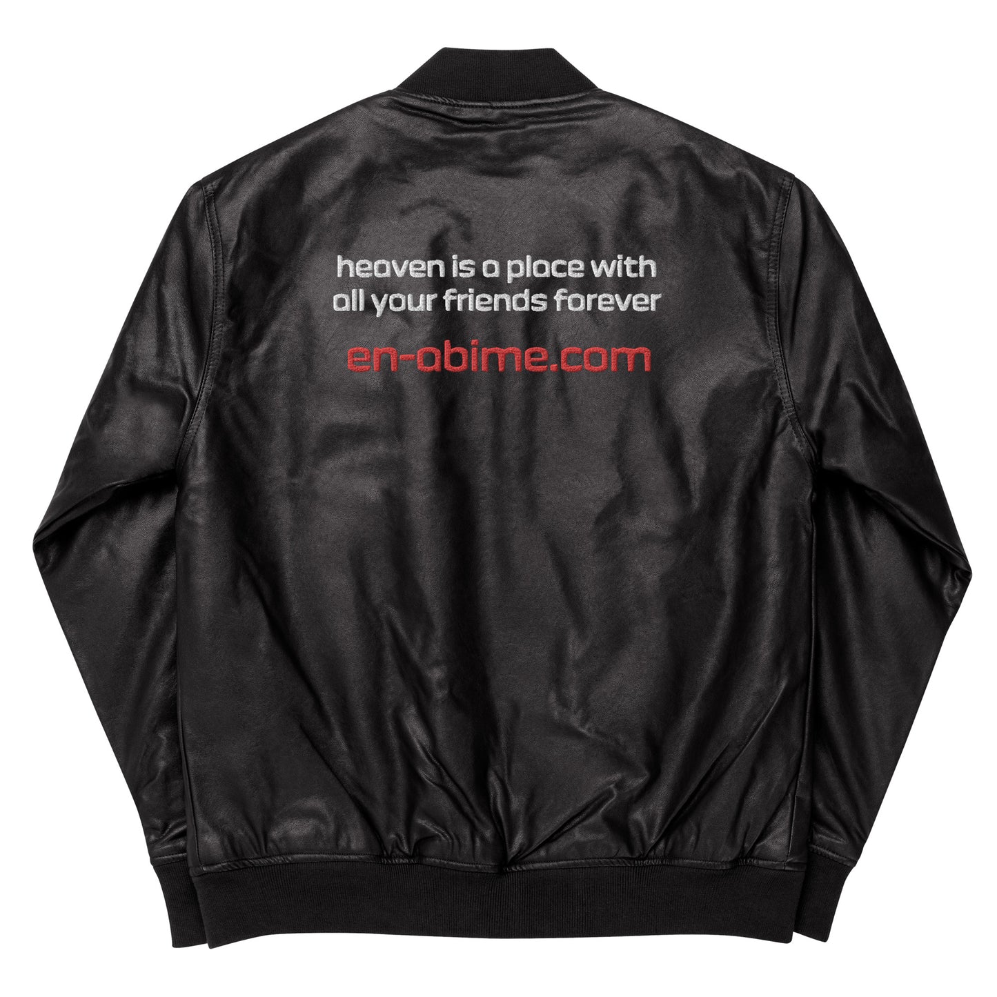 "songs for sinners" fake leather bomber jacket